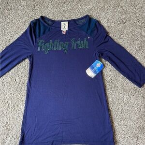Navy 'Fighting Irish' Notre Dame 3/4 Sleeve Tee